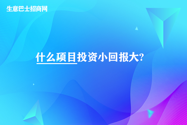 什么投資小回報(bào)大的項(xiàng)目?